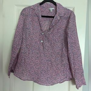 Lightweight floral j crew blouse